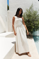 Lexi Loves Schulter Maxikleid Beige