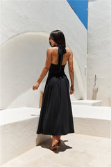 Mocha Moments Maxikleid Schwarz