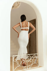 Thoughts Of You Mesh Midi-Kleid Weiß