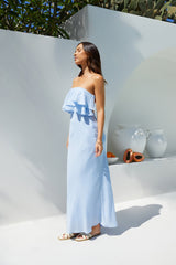 Luna Cascade schulterfreies Maxikleid