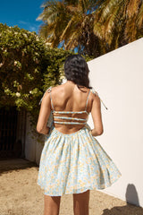 Sommer-Sonnenaufgang-Minikleid Multi