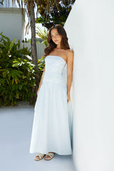 Trägerloses Maxikleid "Hidden Paradise" Blau