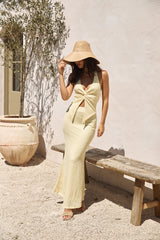 Neckholder-Oberteil Palm Tree Paradise Gelb