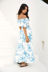 Island Whisper Carmen-Crop-Top Blau