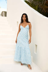 Bright Skies Maxikleid Blau
