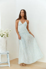 Among The Flowers Maxikleid Blau