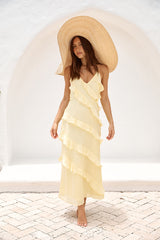 Ethereal Energy Neckholder Maxikleid Gelb