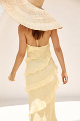 Ethereal Energy Neckholder Maxikleid Gelb