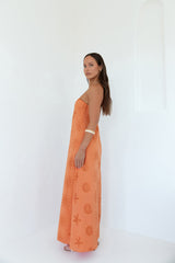 Herzen zu Herzen trägerloses Maxikleid Orange