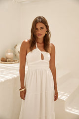 Pure Satisfaction One-Shoulder Maxikleid Weiß