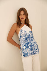SEVEN WONDERS Valencia Neckholder-Top Blau