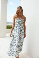 Maxikleid Kornblumenblüten Blau
