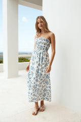Maxikleid Kornblumenblüten Blau