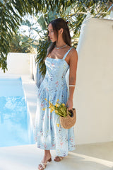Verspielter Charme Maxikleid Blau