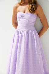 Mimi Moments Trägerloses Maxikleid Flieder