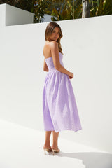 Mimi Moments Trägerloses Maxikleid Flieder