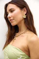 18 Karat vergoldete Frangipani Ohrringe Gold