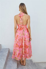 Harriette Neckholder Maxikleid Rosa