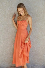 Bestgekleidetes Maxikleid Orange