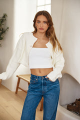 SNDYS Laine Zopfstrick-Cardigan Puder