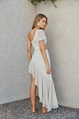 Paradise Found One-Shoulder-Maxikleid Creme