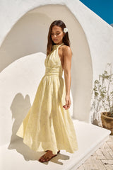Fly Away Neckholder Maxikleid Gelb