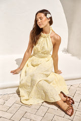 Fly Away Neckholder Maxikleid Gelb