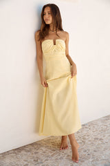 Sonnenschein Bliss Trägerloses Maxikleid Gelb