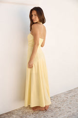 Sonnenschein Bliss Trägerloses Maxikleid Gelb