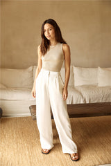 Riviera Bliss Leinenhose Weiß
