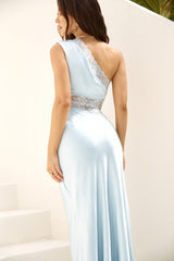 Satin-Maxikleid "Limitless Love" Blau