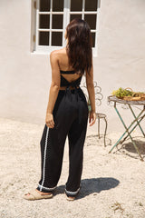 Twin Flame Leinentop Schwarz