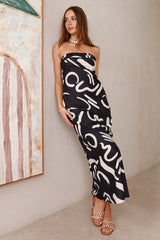 Check Me Out trägerloses Maxikleid Schwarz