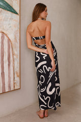 Check Me Out trägerloses Maxikleid Schwarz