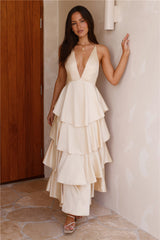 Golden Age Satin Maxikleid Gelb