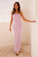 Believe In You Trägerloses Maxikleid Flieder