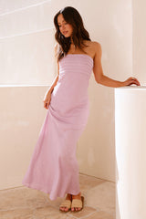 Believe In You Trägerloses Maxikleid Flieder