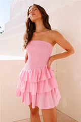 Trägerloses Mini-Kleid „Sunset Dreams“ in Pink