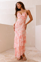 Myka Mesh Maxi-Kleid Rosa