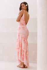 Myka Mesh Maxi-Kleid Rosa