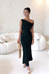 Moonlight Dancer schulterfreies Maxikleid Schwarz