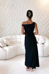 Moonlight Dancer schulterfreies Maxikleid Schwarz