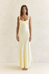 Wish From An Angel Satin Maxikleid Gelb
