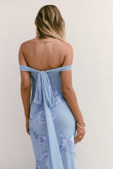 Day After Day schulterfreies Maxikleid Blau