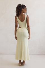 Over And Over Netz-Maxikleid Gelb
