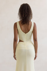 Over And Over Netz-Maxikleid Gelb