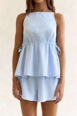 Sonnenliege Sommers Gingham Top Blau