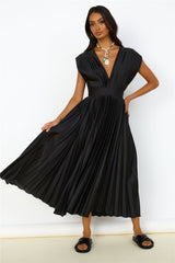 Irisierendes Maxi-Kleid in Schwarz
