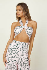 Wait For Me Cropped Top Beige