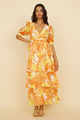 Maxikleid Inflorescence Gelb